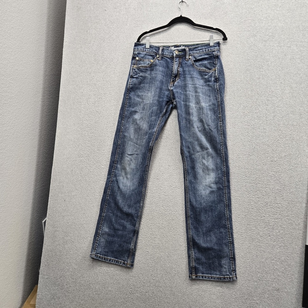 Wrangler Men Jeans 32X34 Blue Denim Retro Slim Straight 31" Inseam Stretch